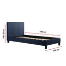Single PU Leather Bed Frame Blue-11