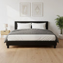 King PU Leather Bed Frame Black-5