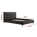 Double PU Leather Deluxe Bed Frame Black-10