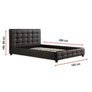 Queen PU Leather Deluxe Bed Frame Black-10