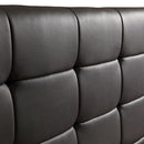 King PU Leather Deluxe Bed Frame Black-8