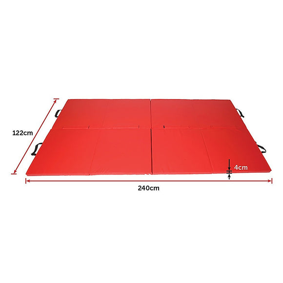 Folding Red Exercise Mat – Gymnastics, Martial Arts, Yoga, Karate & Judo Training