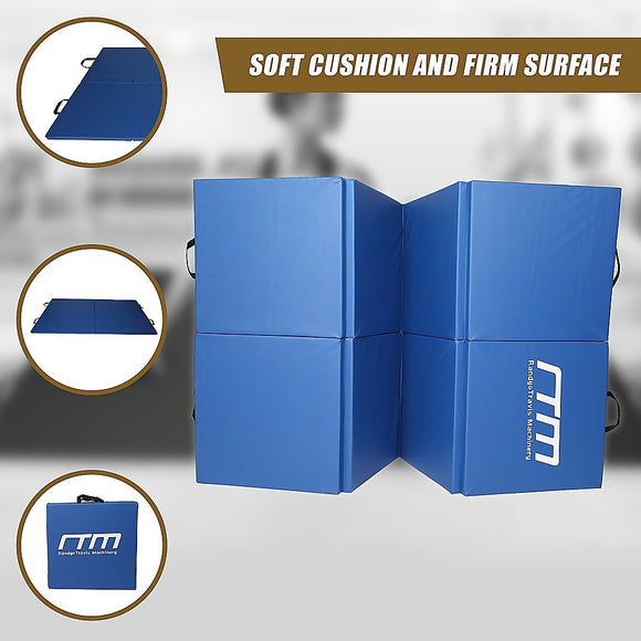 Folding Blue Exercise Mat – Gymnastics, Martial Arts, Yoga, Karate & Judo Training