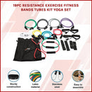 19PC Resistance Exercise Fitness Bands Tubes Kit Yoga Set-3