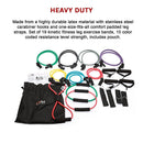 19PC Resistance Exercise Fitness Bands Tubes Kit Yoga Set-10
