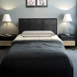 PU Leather Single Bed Headboard Bedhead - Black - 0