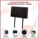 PU Leather Single Bed Headboard Bedhead - Brown-3
