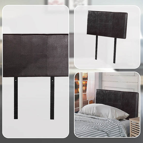 PU Leather Single Bed Headboard Bedhead - Brown