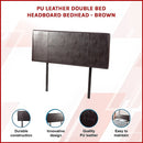 PU Leather Double Bed Headboard Bedhead - Brown-3