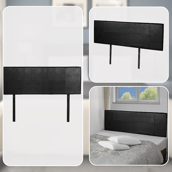 PU Leather Queen Bed Headboard Bedhead - Black