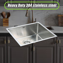 490x440mm Handmade Stainless Steel Undermount / Topmount Kitchen Laundry Sink with Waste-4