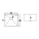 510x450mm Handmade Stainless Steel Undermount / Topmount Kitchen Laundry Sink with Waste-11