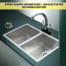 770x450mm Handmade Stainless Steel Undermount / Topmount  Kitchen Sink with Waste-8