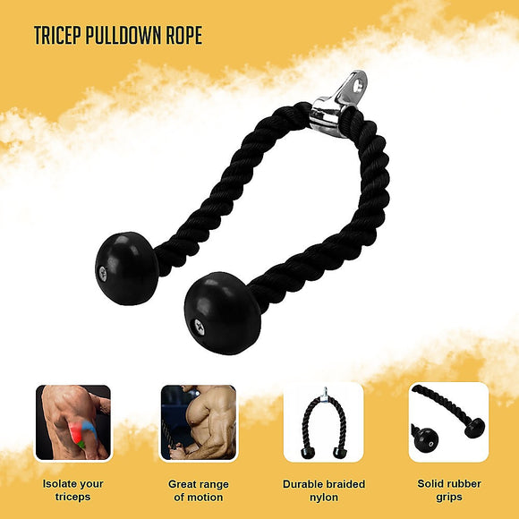 Tricep Pulldown Rope – Heavy Duty Cable Machine Attachment for Gym & Home Workout