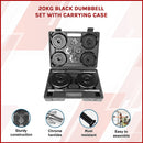 20kg Black Dumbbell Set with Carrying Case-3