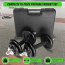 20kg Black Dumbbell Set with Carrying Case-8