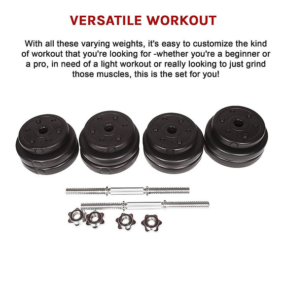 30KG Adjustable Dumbbell Set – Home Gym Weights for Strength & Fitness Training