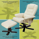 PU Leather Massage Chair Recliner Ottoman Lounge Remote-6