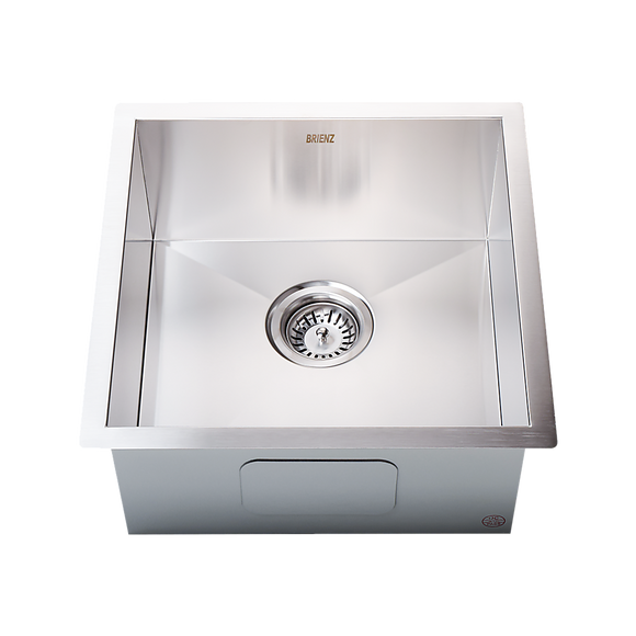 440x440mm Handmade Stainless Steel Undermount / Topmount Kitchen Laundry Sink with Waste