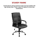 PU Leather Office Chair – Ergonomic Executive Swivel Desk Chair with Padded Seat in Black-9