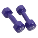 2kg Dumbbells Pair PVC Hand Weights Rubber Coated-4