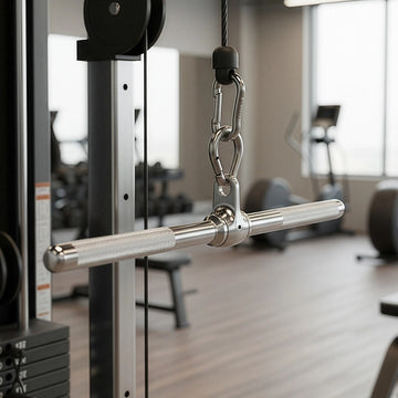 Revolving Straight Bar – Gym Cable Attachment for Tricep, Bicep & Pulley Workouts - 0