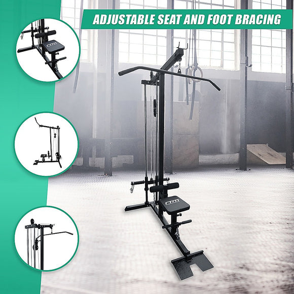 Lat Pulldown Low Row Fitness Machine – Home Gym Strength Trainer