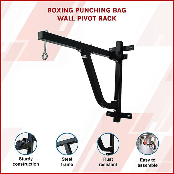 Boxing Punching Bag Wall Pivot Rack – Swivel Mount for Home Gym