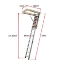 Deluxe Aluminium Attic Loft Ladder - 2700mm to 3050mm-12