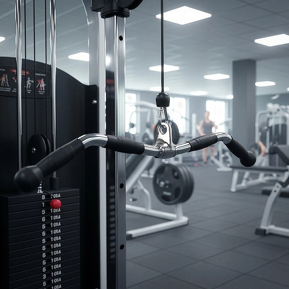 Randy & Travis Rubber-Coated Revolving Curl Row Bar Attachment for Gyms