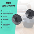 10KG Commercial Rubber Hex Dumbbell Gym Weight-8