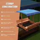 Kids Wooden Toy Sandpit with Canopy-12