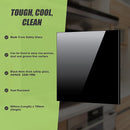 Toughened 60cm x 75cm Black Glass Kitchen Splashback-9