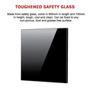 Toughened 60cm x 75cm Black Glass Kitchen Splashback-10