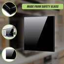 Toughened 90cm x 75cm Black Glass Kitchen Splashback-7