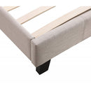 Single Linen Fabric Bed Frame Beige-4