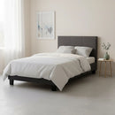 Single Linen Fabric Bed Frame Grey-3