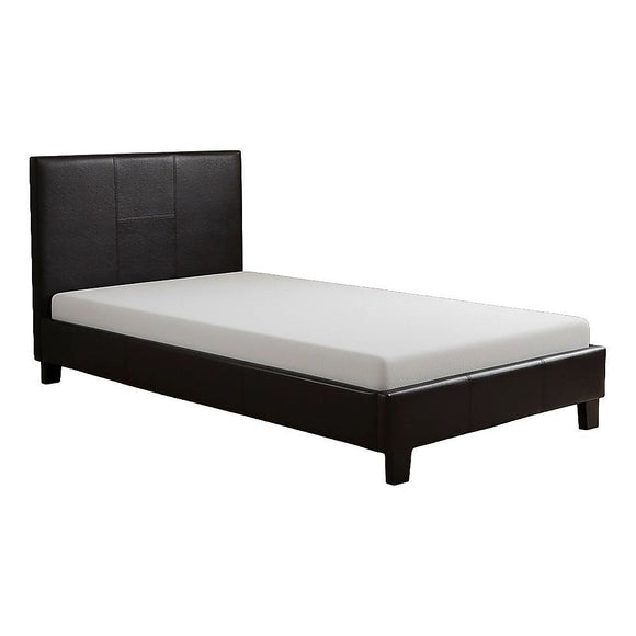 Single PU Leather Bed Frame Brown