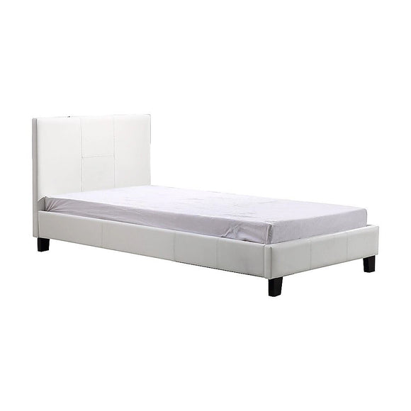 Single PU Leather Bed Frame White