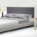 Linen Fabric King Bed Headboard Bedhead - Grey-6