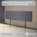 Linen Fabric King Bed Headboard Bedhead - Grey-8