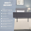 Linen Fabric King Bed Headboard Bedhead - Grey-10