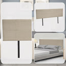 Linen Fabric King Bed Headboard Bedhead - Beige-7