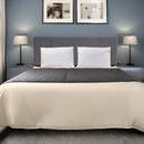 Linen Fabric Queen Bed Headboard Bedhead - Grey-2