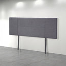 Linen Fabric Queen Bed Headboard Bedhead - Grey-4