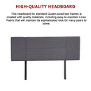 Linen Fabric Queen Bed Headboard Bedhead - Grey-11