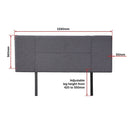 Linen Fabric Queen Bed Headboard Bedhead - Grey-12