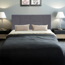 Linen Fabric Double Bed Headboard Bedhead - Grey-2