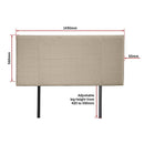 Linen Fabric Double Bed Headboard Bedhead - Beige-12