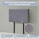 Linen Fabric Single Bed Headboard Bedhead - Grey-8